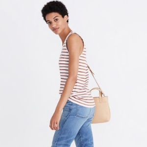 Madewell Cotton Heathered V Neck Tank Top